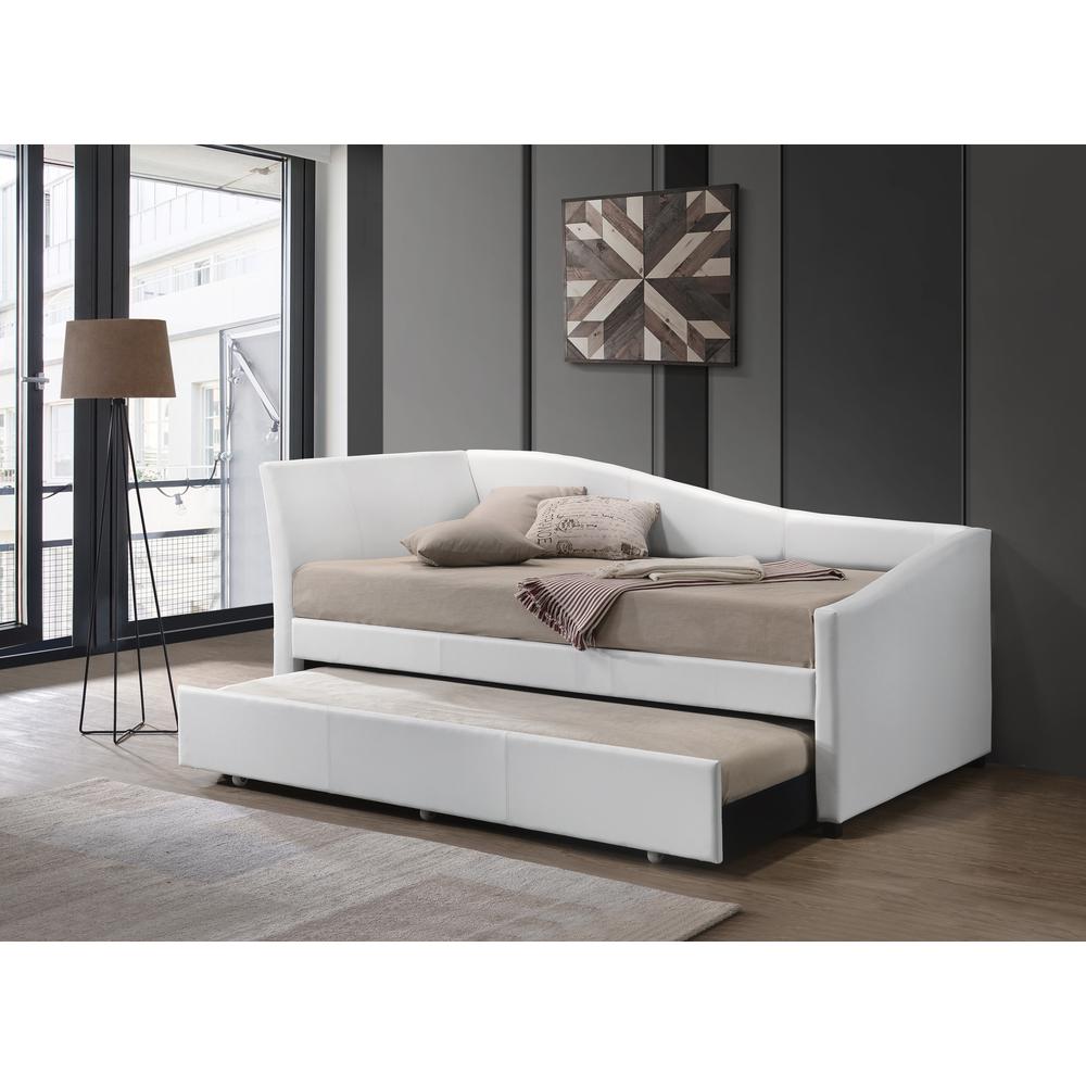 Daybed & Trundle (Twin Size), White PU. Picture 4