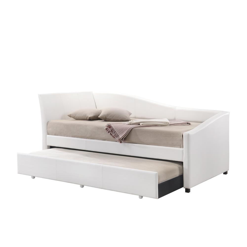 Daybed & Trundle (Twin Size), White PU. Picture 1