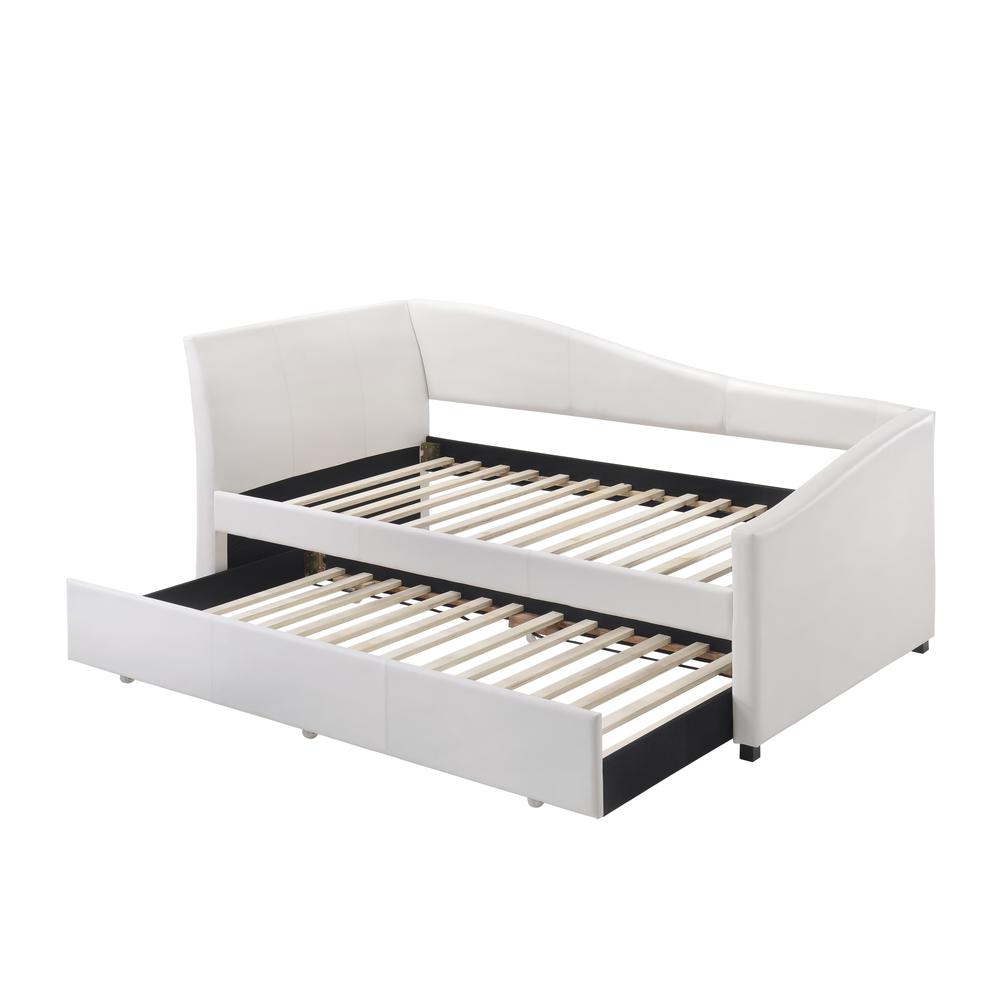 Daybed & Trundle (Twin Size), White PU. Picture 2