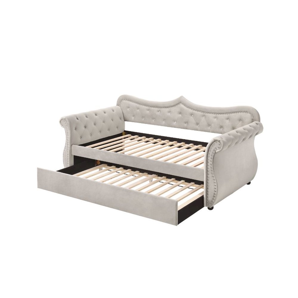 Adkins Daybed w/Trundle (Twin) Beige Linen. Picture 2
