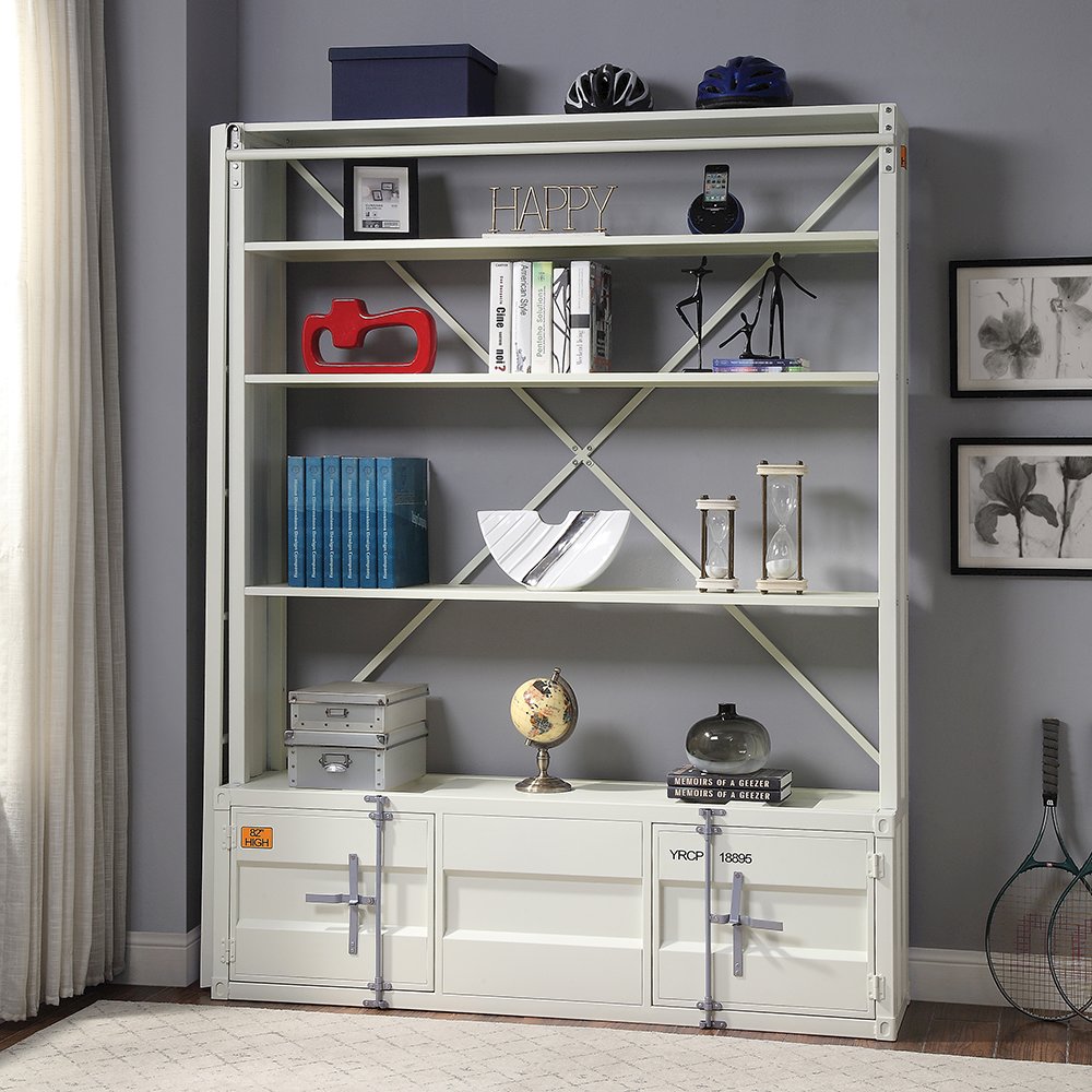Cargo Bookcase w/Ladder White. Picture 1