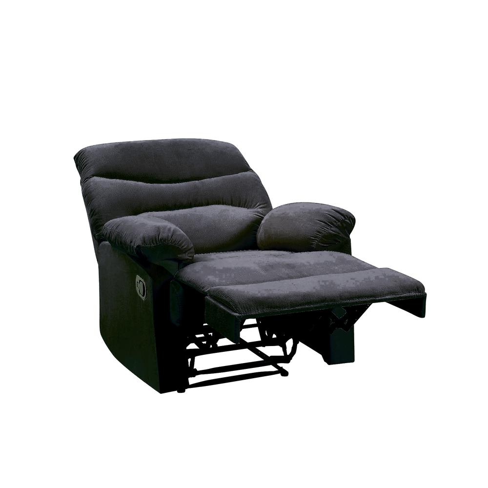 Arcadia Motion Recliner Black Woven Fabric. Picture 3