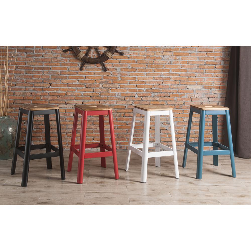 Jacotte Bar Stool (1Pc), Natural & White, 30" Seat Height. Picture 1