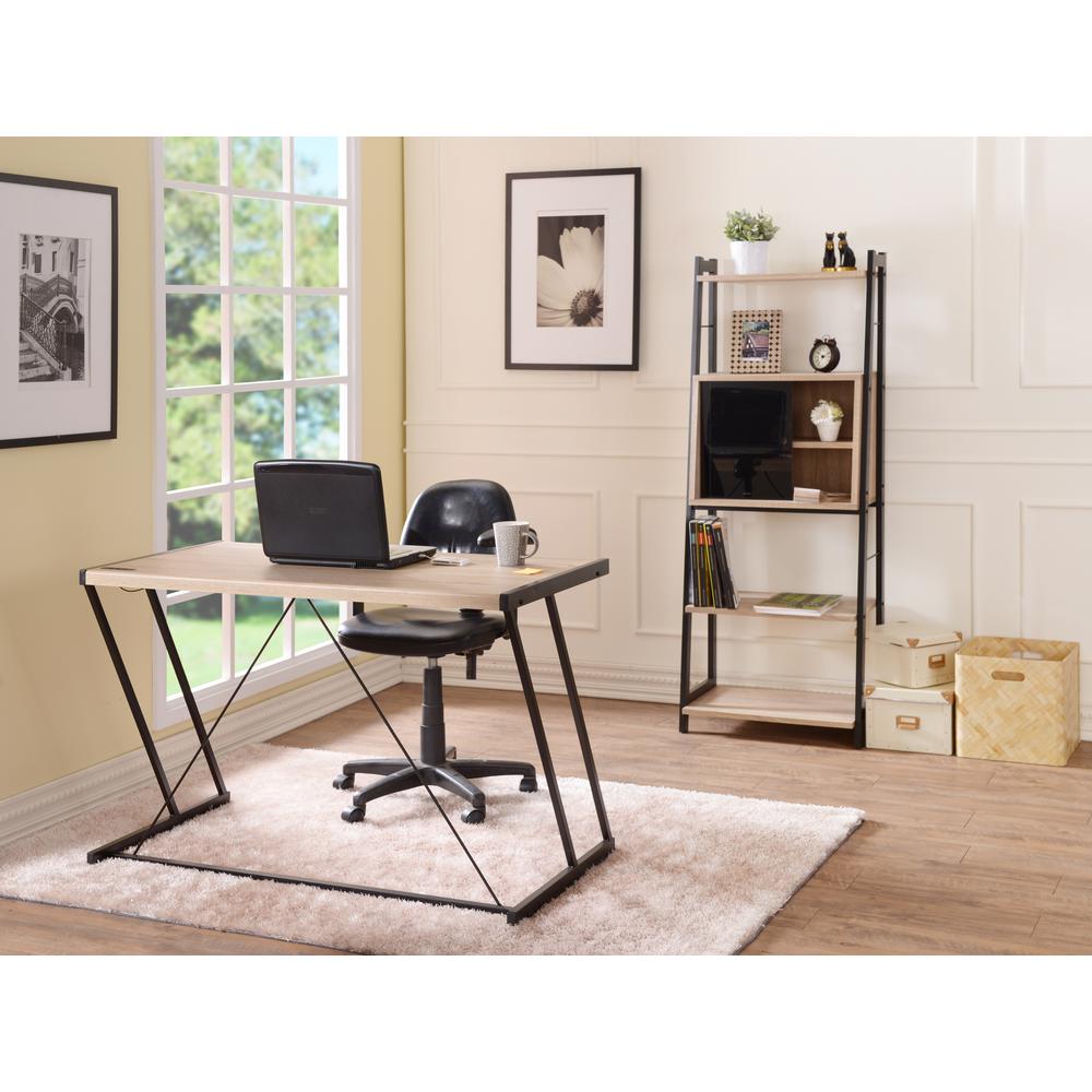 Finis Desk (USB Dock), Weathered Oak & Chrome. Picture 11