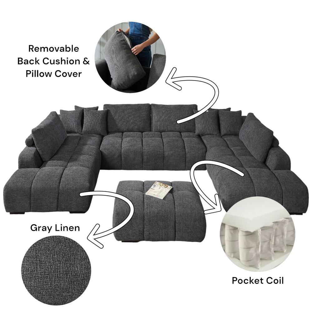 Chosen Ottoman Gray Chenille. Picture 6