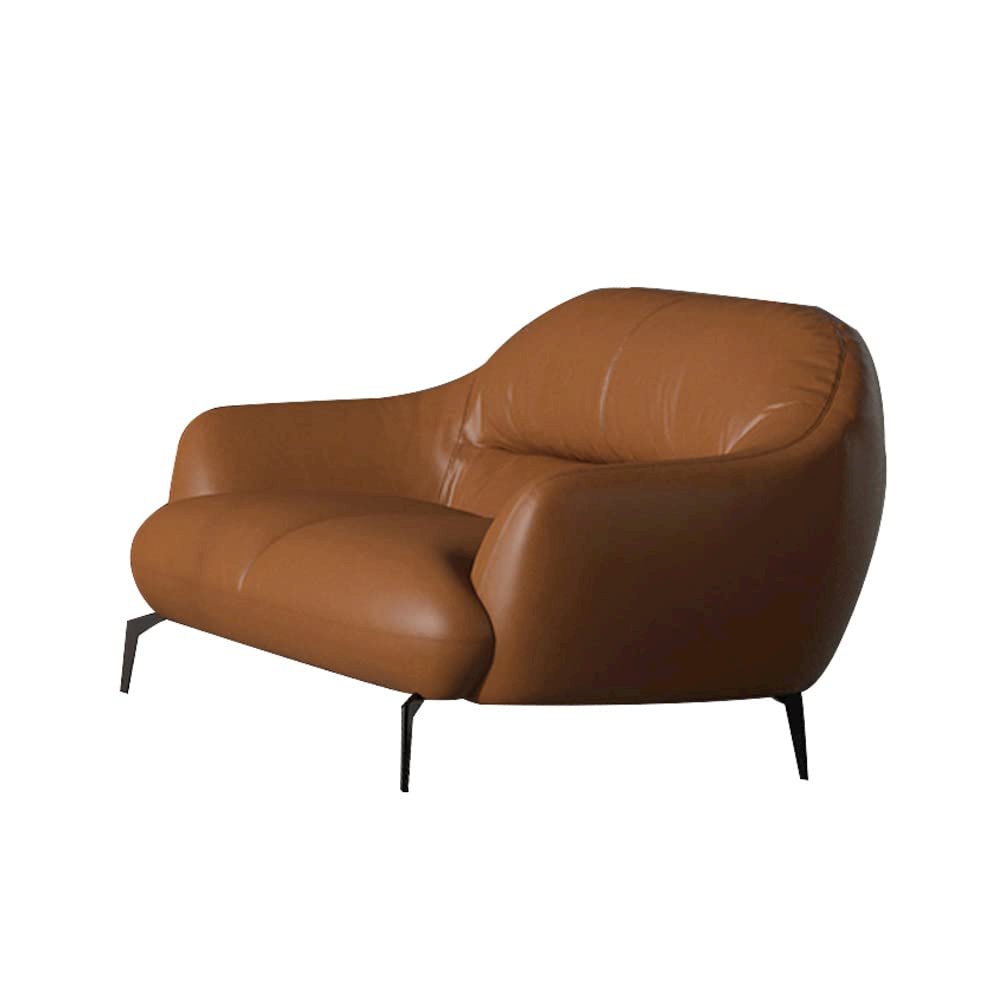 Leonia Loveseat Cognac Tan Top Grain Leather. Picture 1