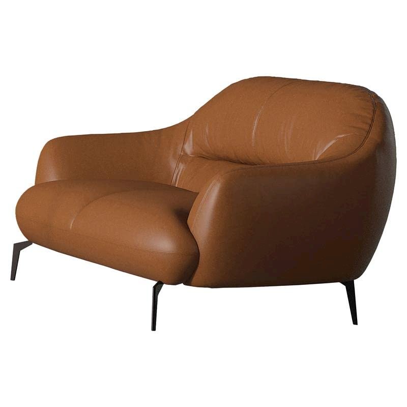 Leonia Loveseat Cognac Tan Top Grain Leather. Picture 3