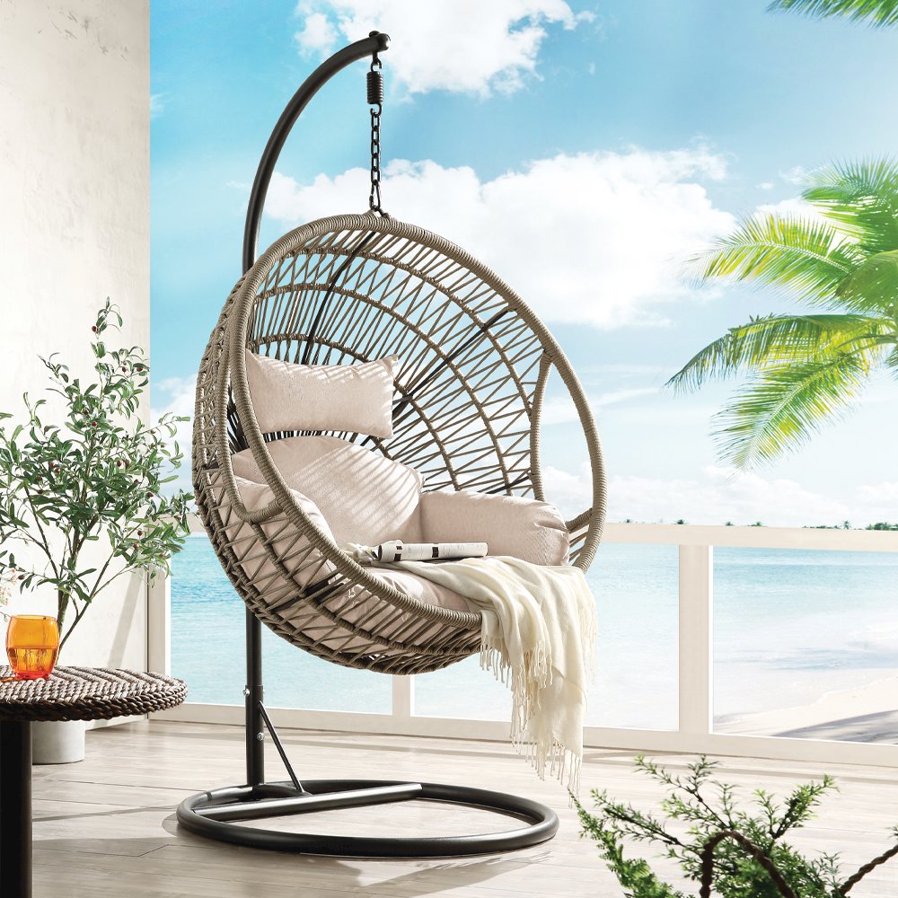 Vasant Hanging Chair Fabric & Rope. Picture 1