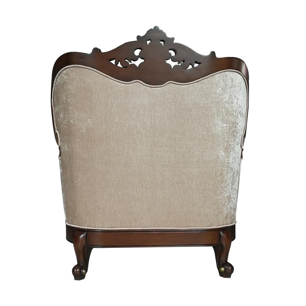 Devayne Chair w/2 Pillows(Same LV01584) Fabric & Dark Walnut. Picture 1
