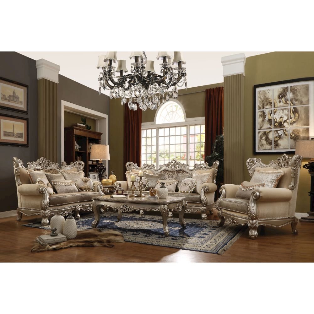 Ranita Sofa w/7 Pillows Fabric & Champagne. Picture 5