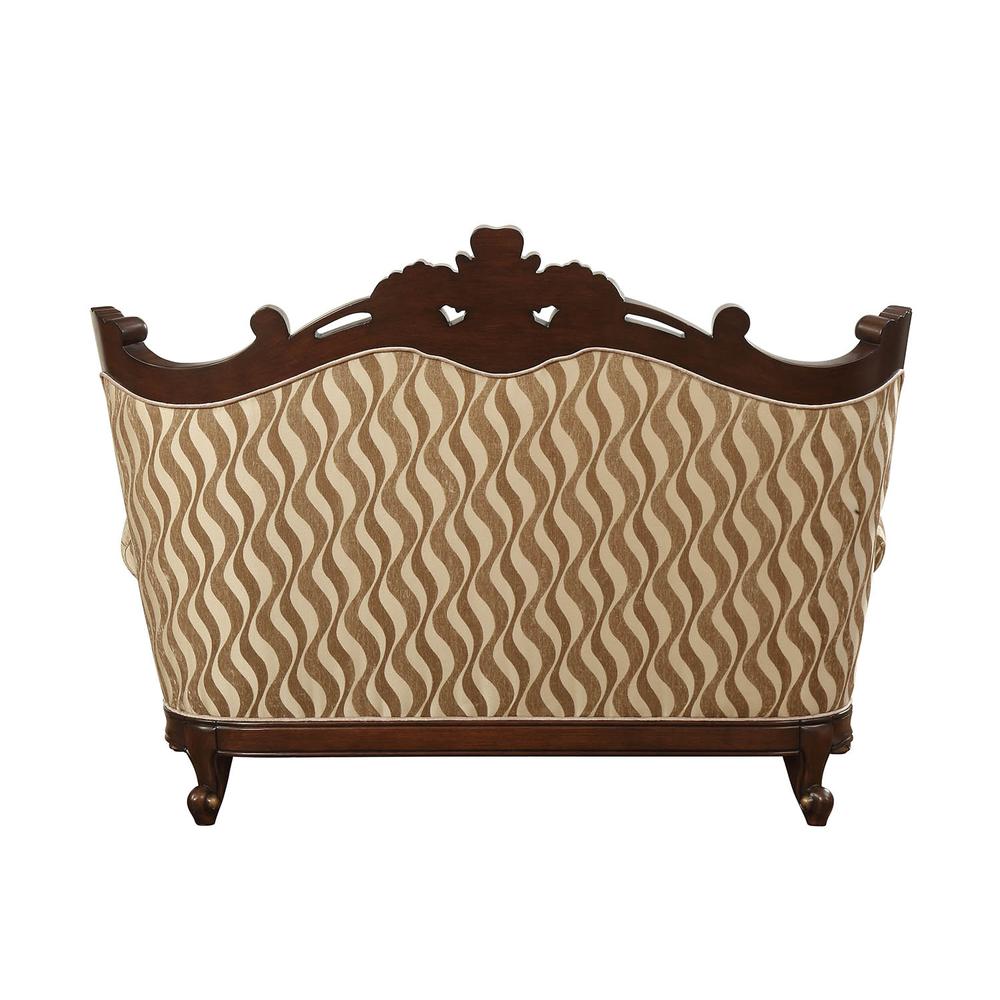 Shalisa Loveseat w/5 Pillows(Same LV01586) Fabric & Walnut. Picture 2
