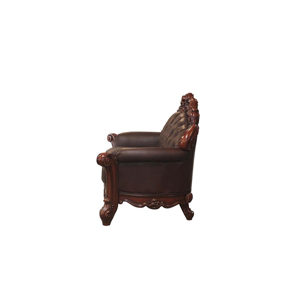 Vendome Loveseat w/2 Pillows, Cherry PU (52002). Picture 4