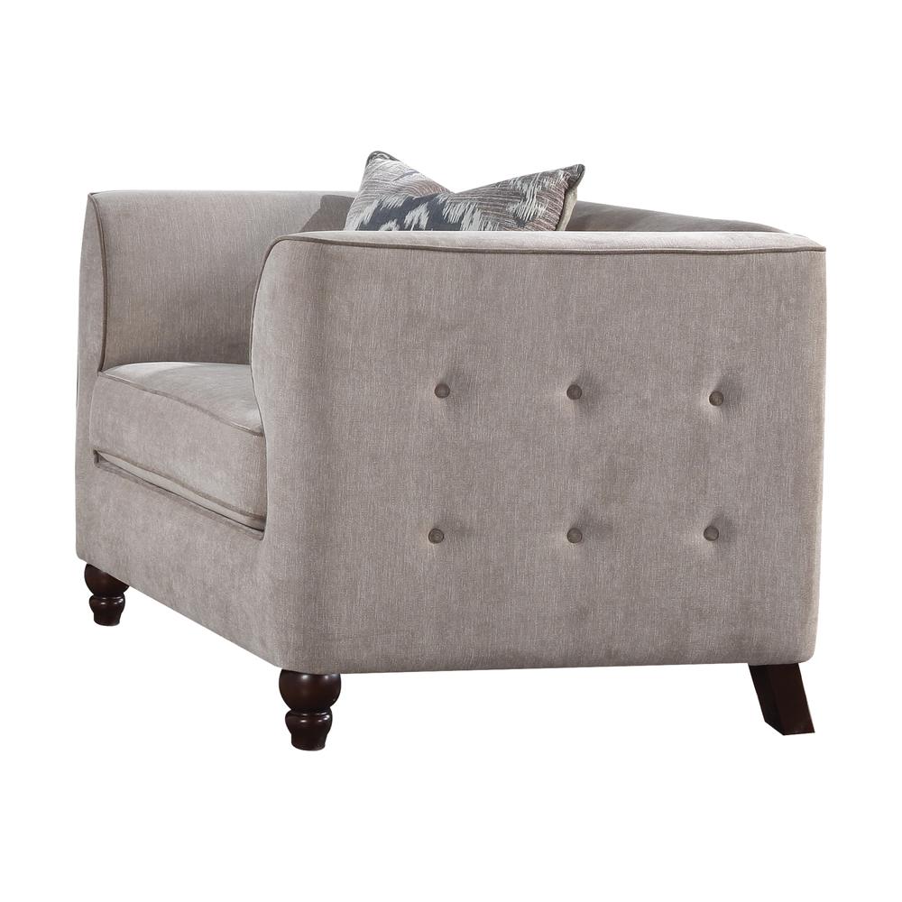Cyndi Chair w/Pillow Tan Velvet. Picture 1