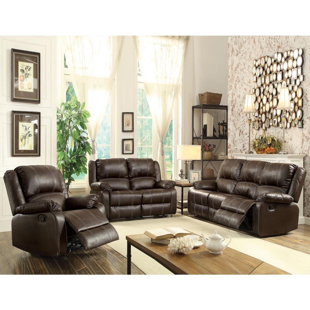 Loveseat (Motion), Brown PU 52281. Picture 1