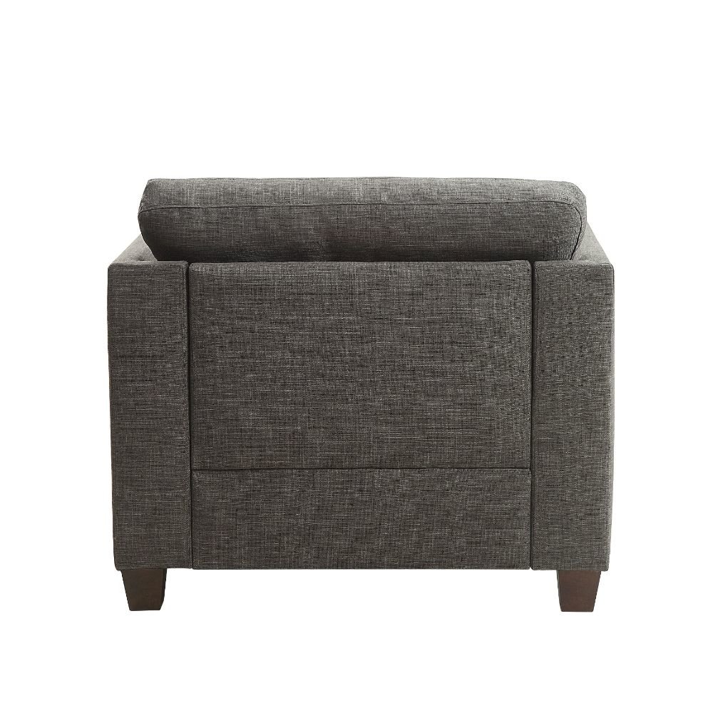 Laurissa Chair w/3 Pillows Light Charcoal Linen. Picture 4