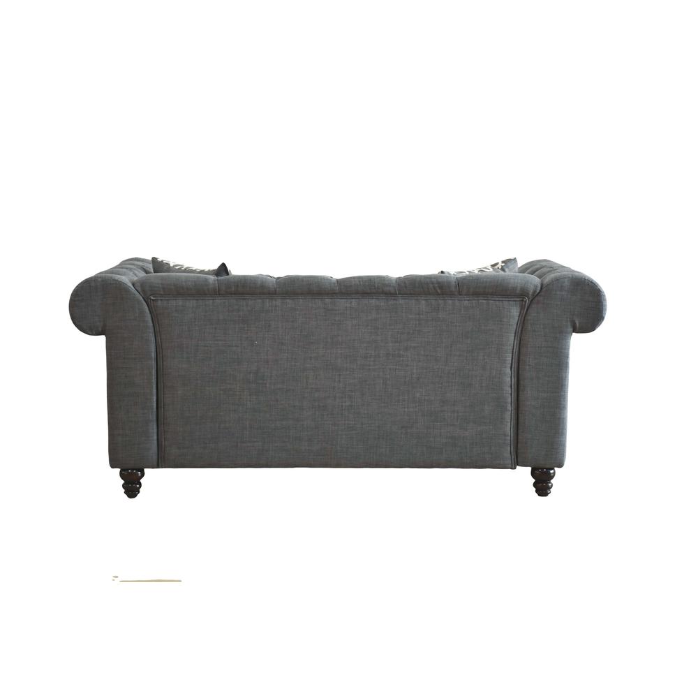 Aurelia Loveseat w/2 Pillows Brown Linen. Picture 2
