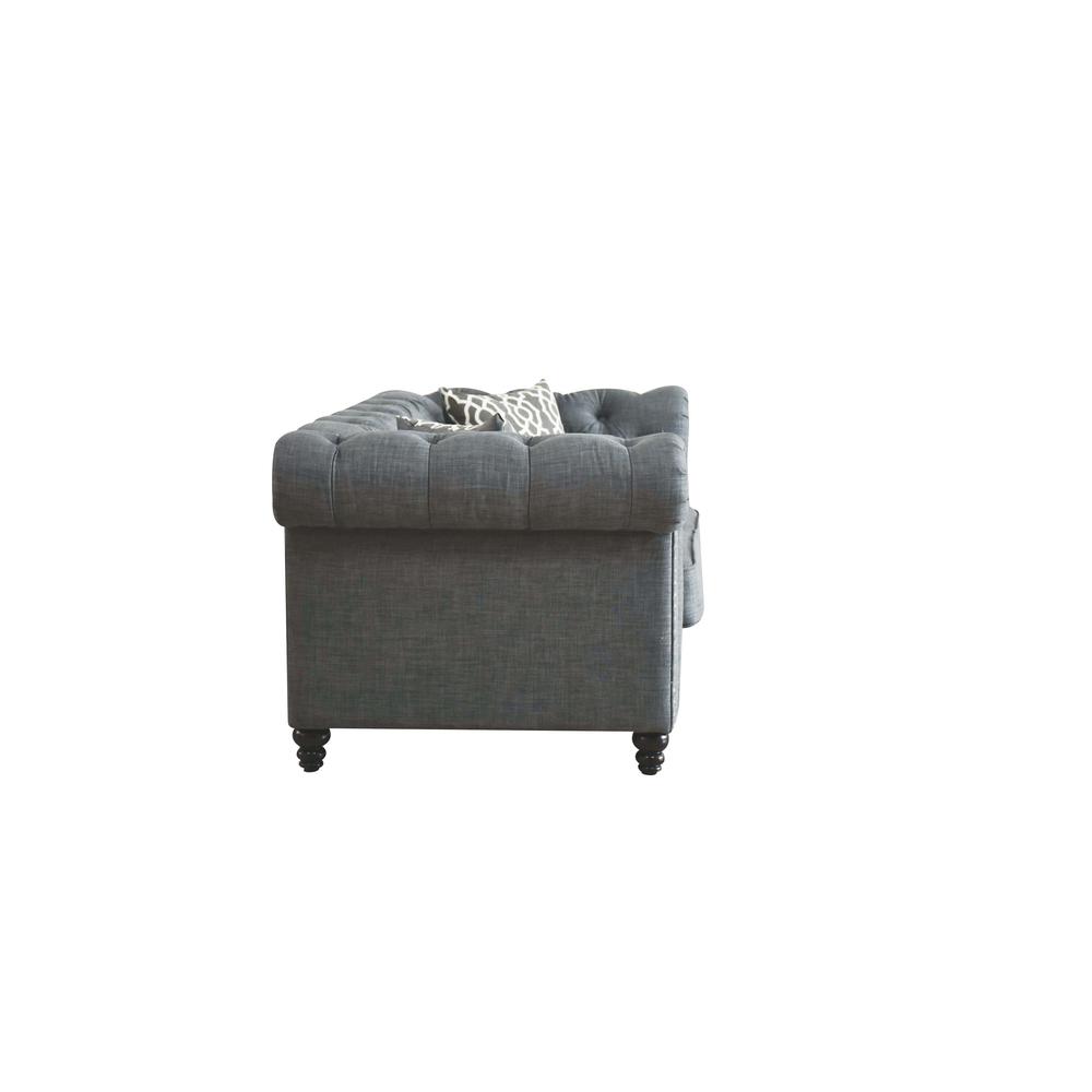 Aurelia Loveseat w/2 Pillows Brown Linen. Picture 4