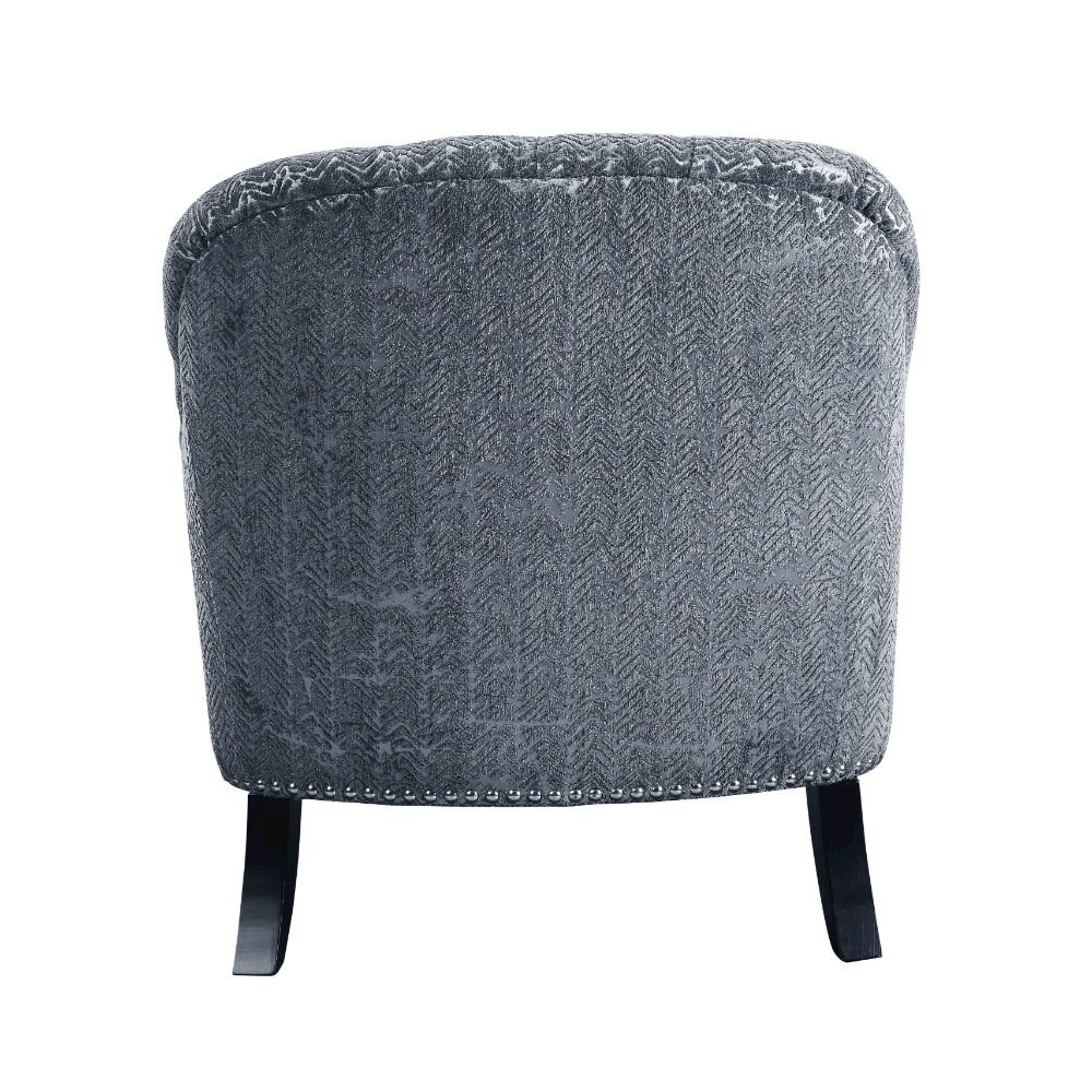 Gaura Chair w/Pillow Pattern Gray Velvet. Picture 4