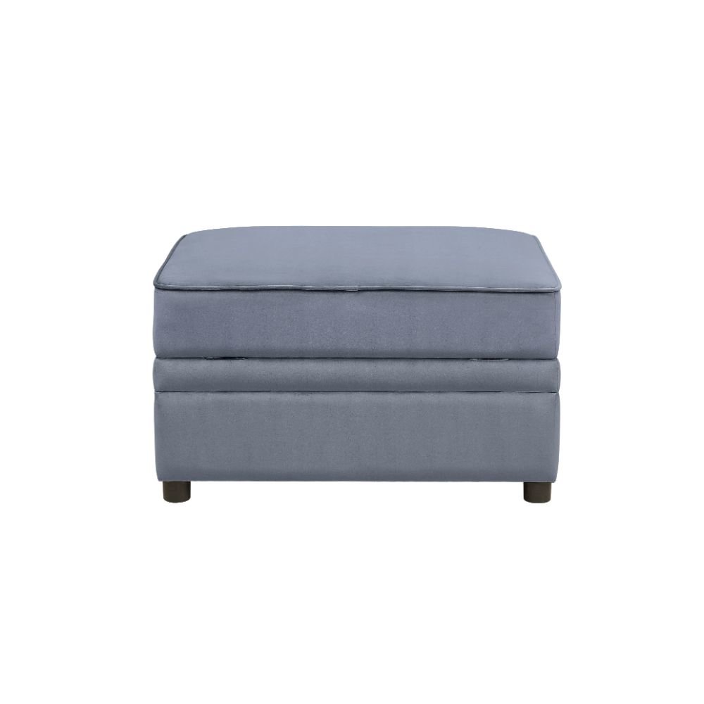 Bois II Ottoman w/Storage Gray Velvet. Picture 3
