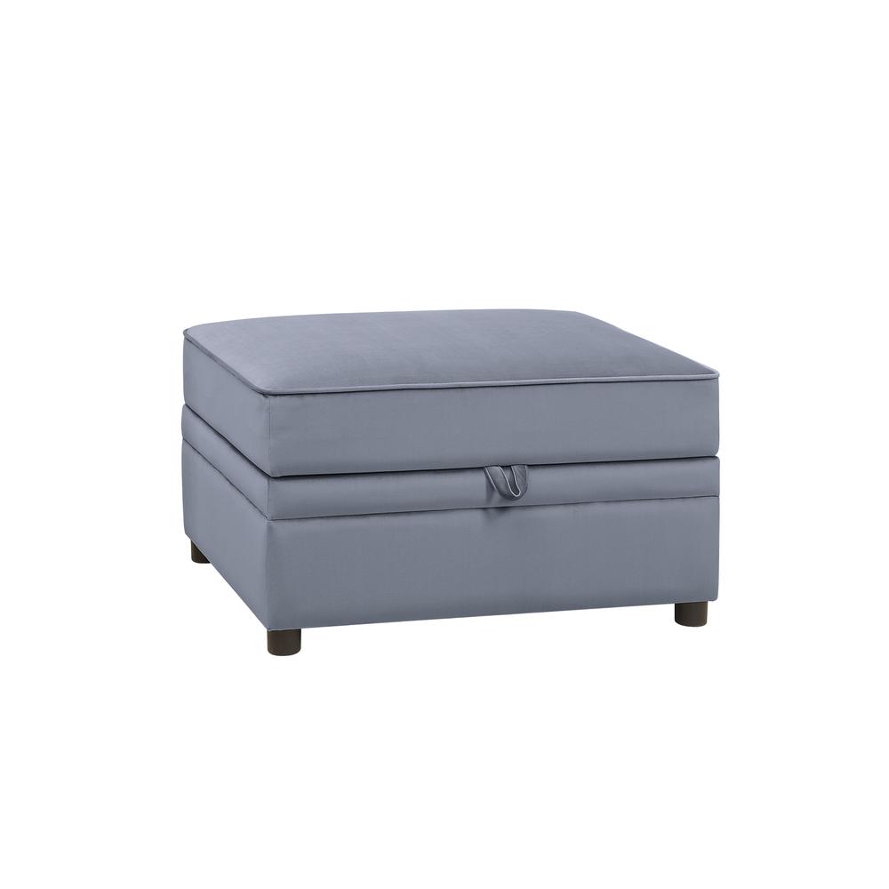 Bois II Ottoman (Storage), Gray Velvet. Picture 2