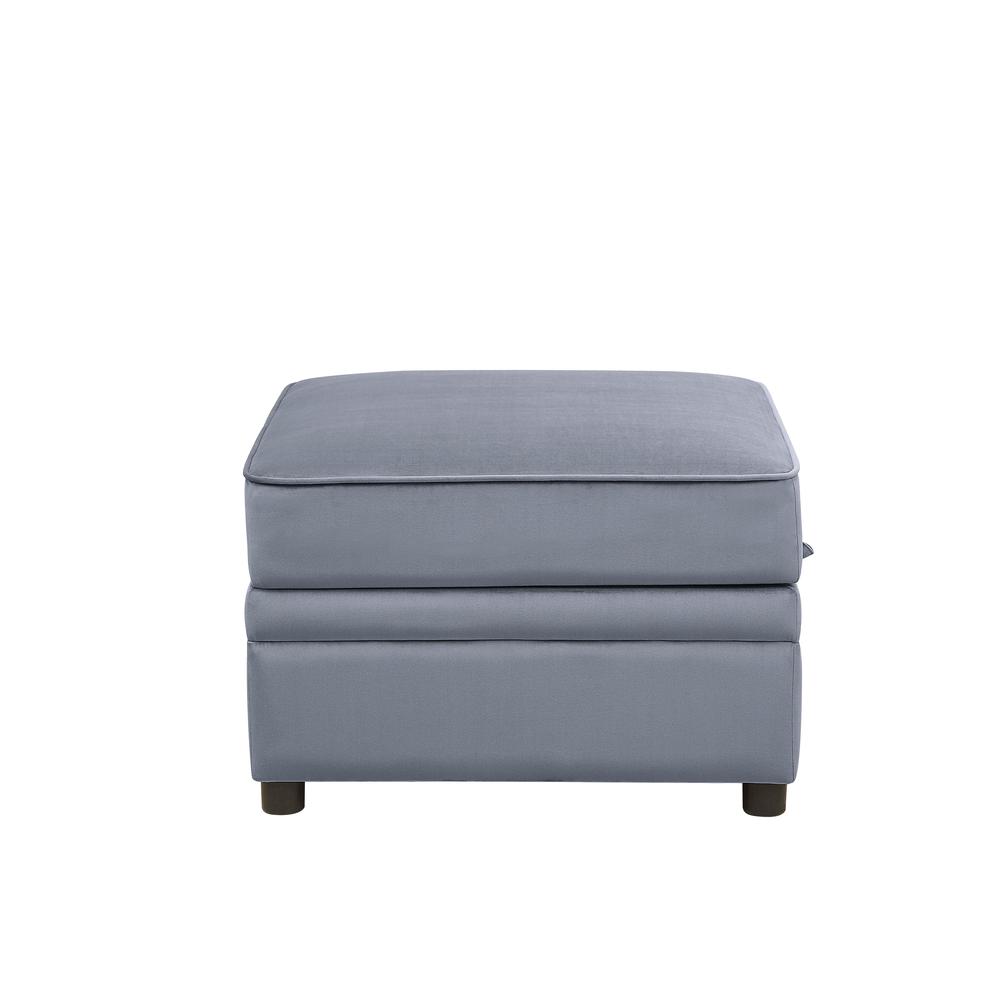 Bois II Ottoman (Storage), Gray Velvet. Picture 1