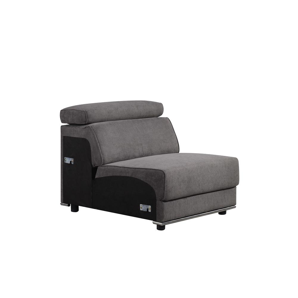 Alwin Modular - Armless Chair Dark Gray Fabric. Picture 2