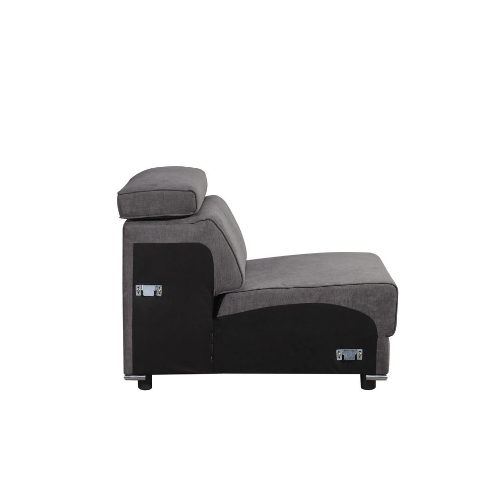 Alwin Modular - Armless Chair Dark Gray Fabric. Picture 4
