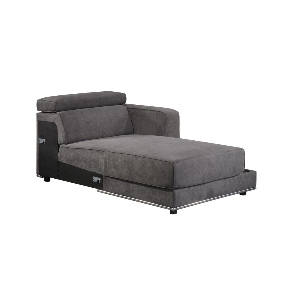 Alwin Modular - RF Chaise Dark Gray Fabric. Picture 7