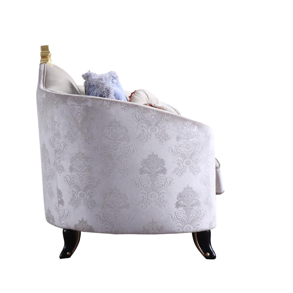 Sheridan Loveseat w/5 Pillows Cream Fabric. Picture 5