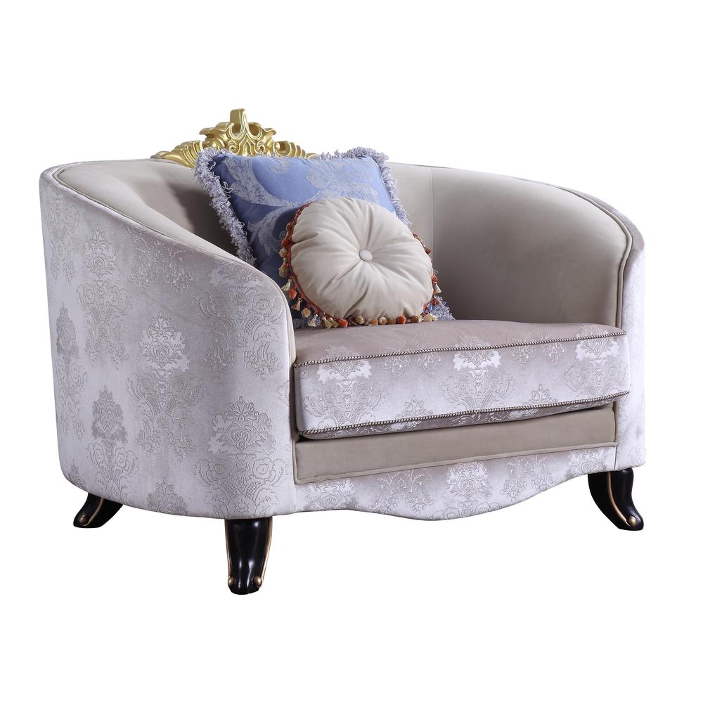 Sheridan Chair w/2 Pillows Cream Fabric. Picture 2