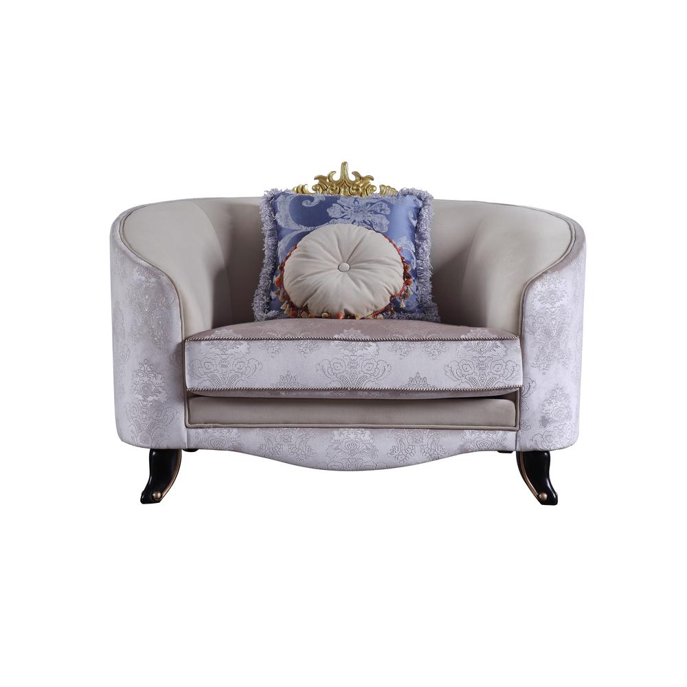 Sheridan Chair w/2 Pillows Cream Fabric. Picture 4