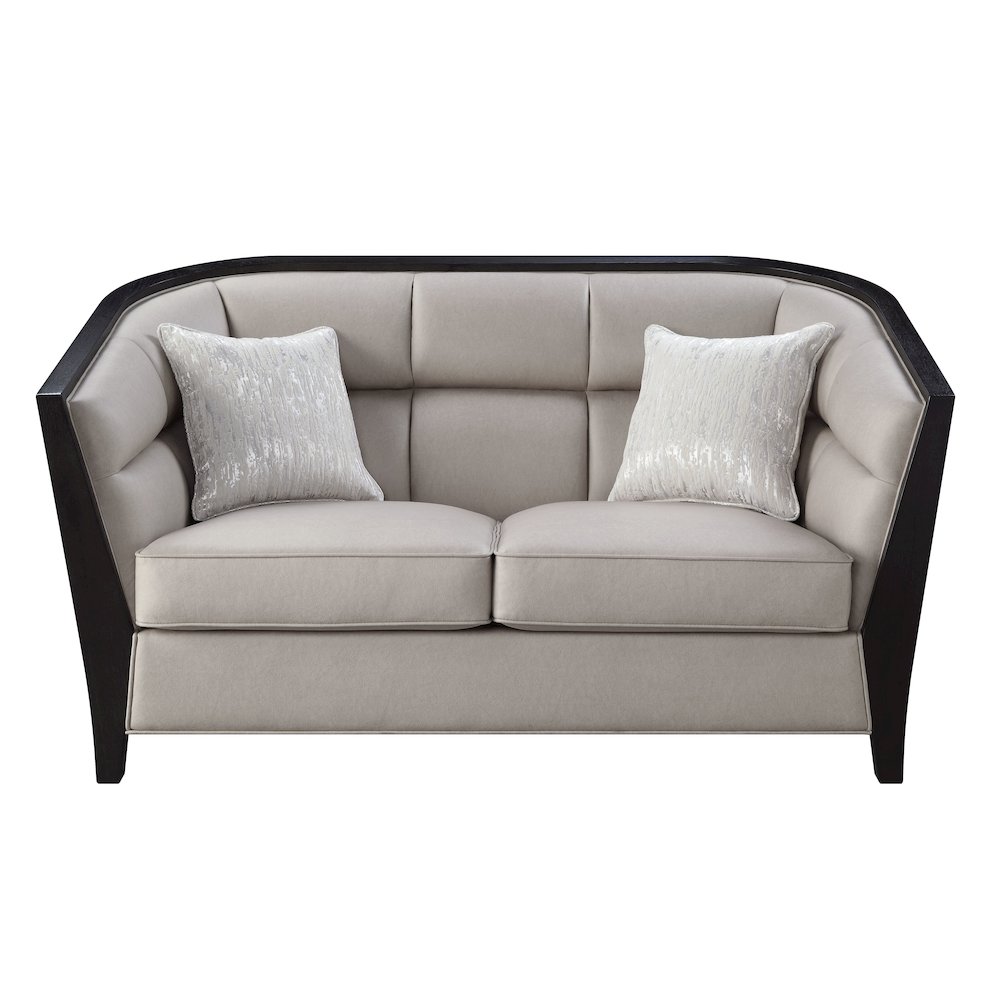 Zemocryss Loveseat w/2 Pillows Beige Fabric. Picture 2