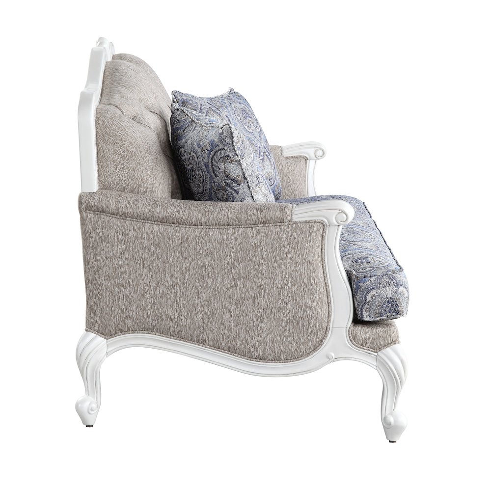 Ciddrenar Loveseat w/3 Pillows Fabric & White. Picture 4
