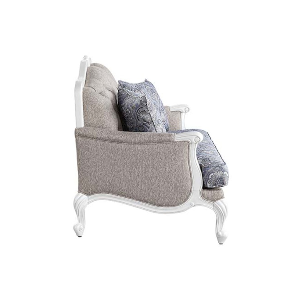 Ciddrenar Loveseat w/3 Pillows Fabric & White. Picture 8