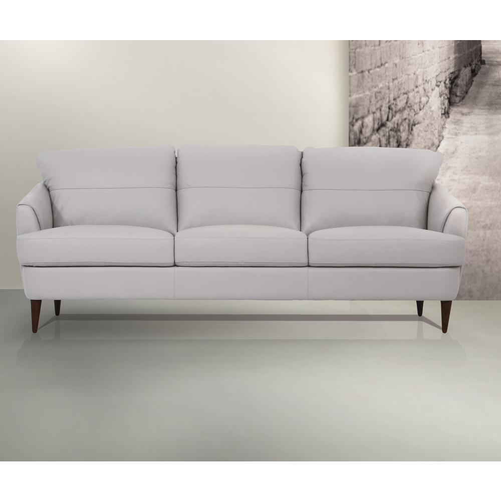 Sofa, Pearl Gray Leather 54575. Picture 1