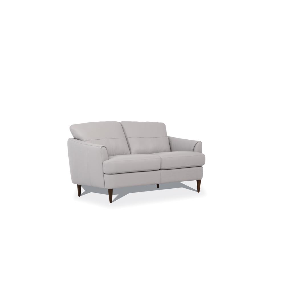 Helena Loveseat Pearl Gray Top Grain Leather. Picture 1