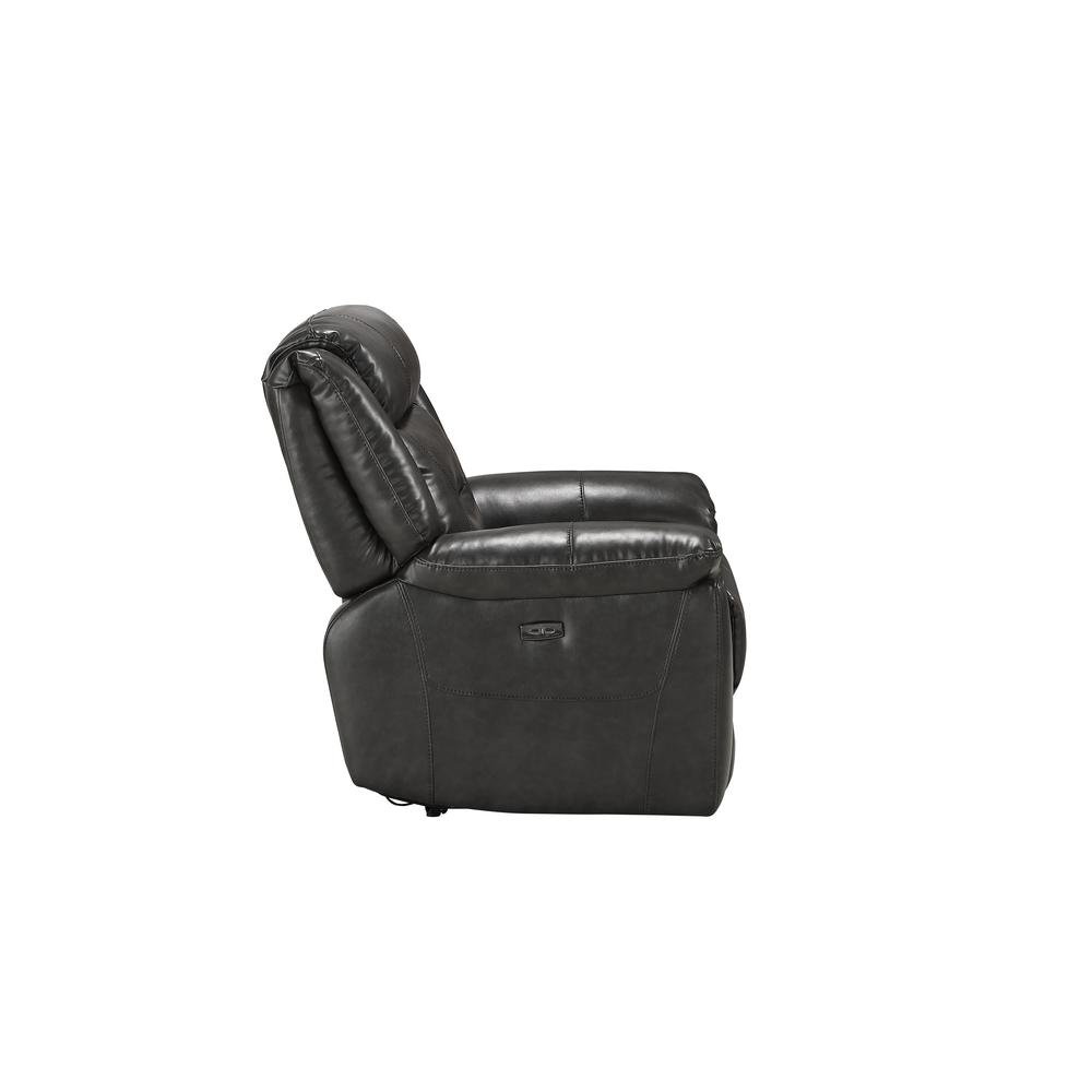 Loveseat (Power Motion), Gray Leather-Aire 54806. Picture 1