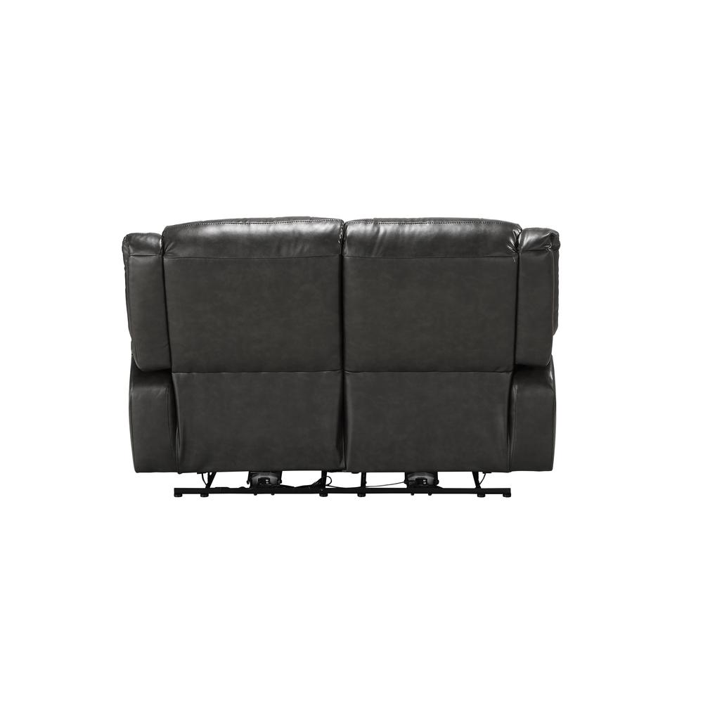 Loveseat (Power Motion), Gray Leather-Aire 54806. Picture 4