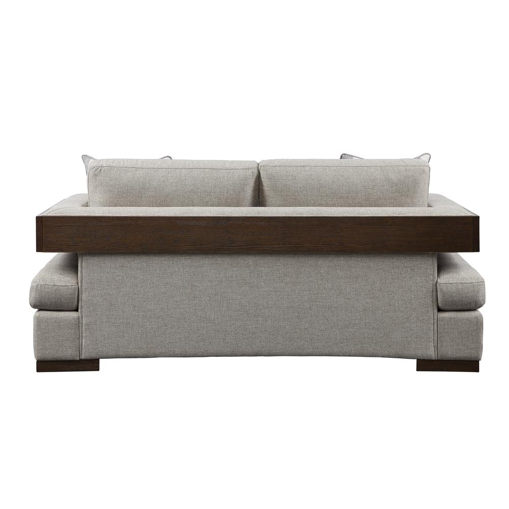 Niamey Loveseat w/2 Pillows Fabric & Walnut. Picture 2