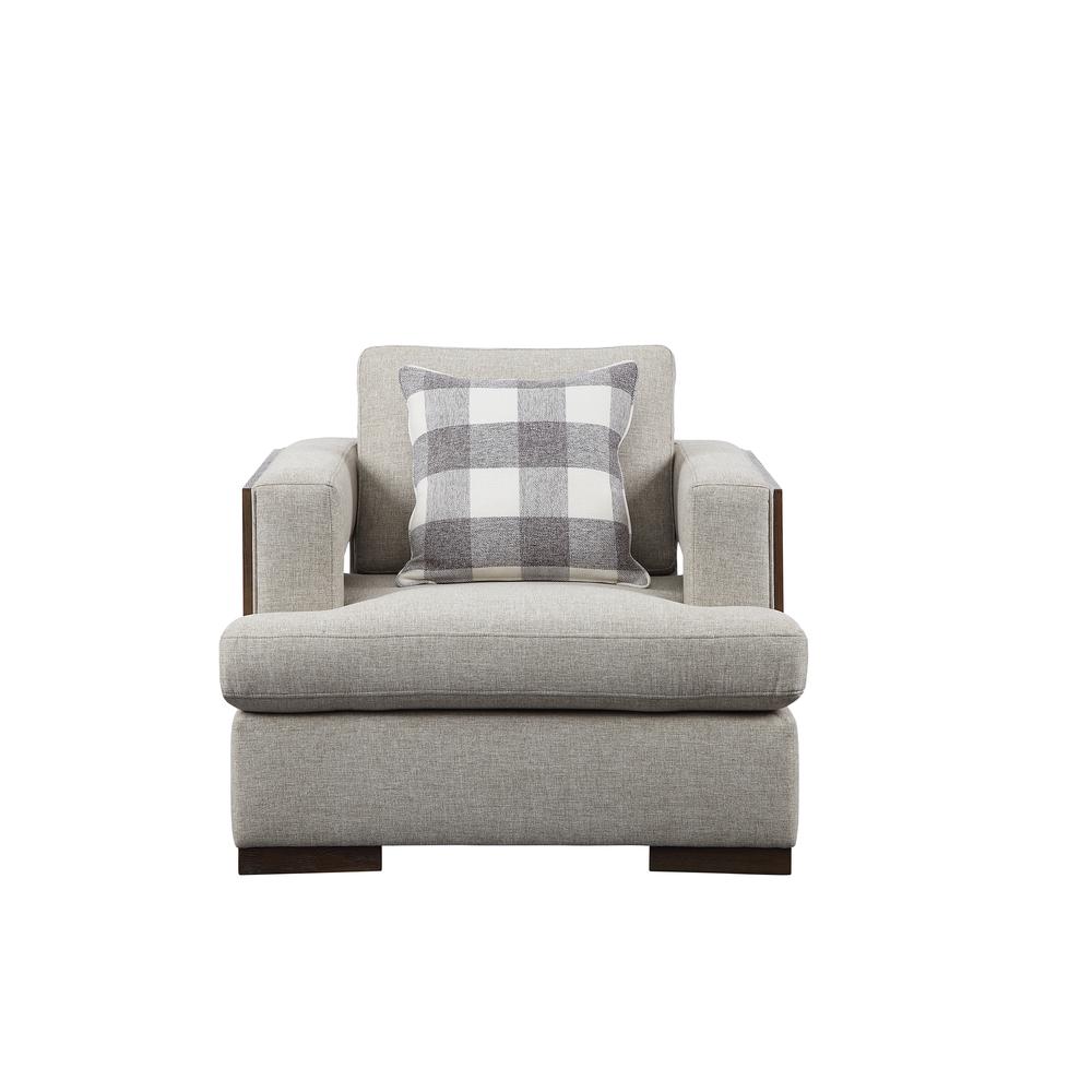 Chair (w/1 Pillow), Fabric & Walnut 54852. Picture 3