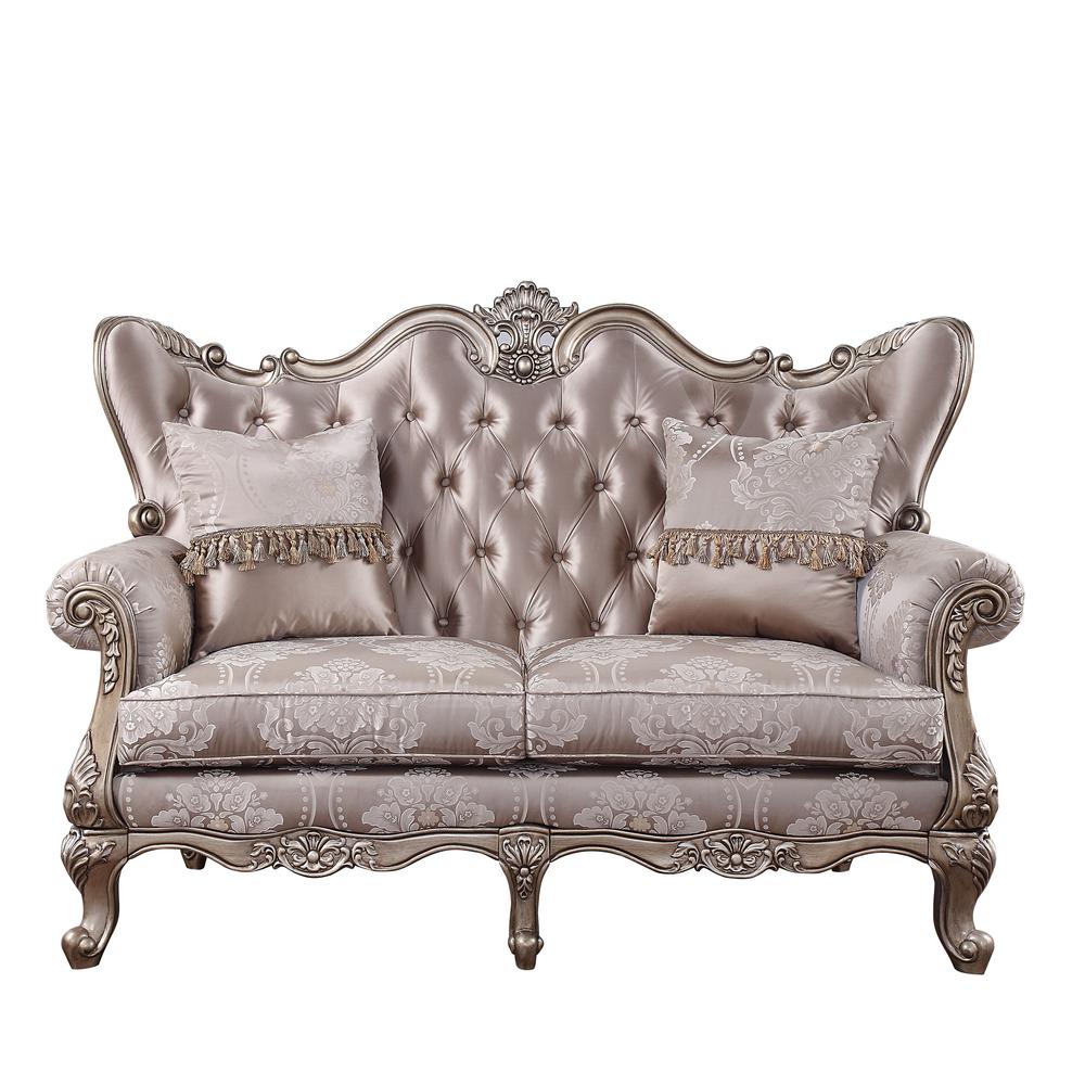 Jayceon Loveseat w/2 Pillows Fabric & Champagne. Picture 3