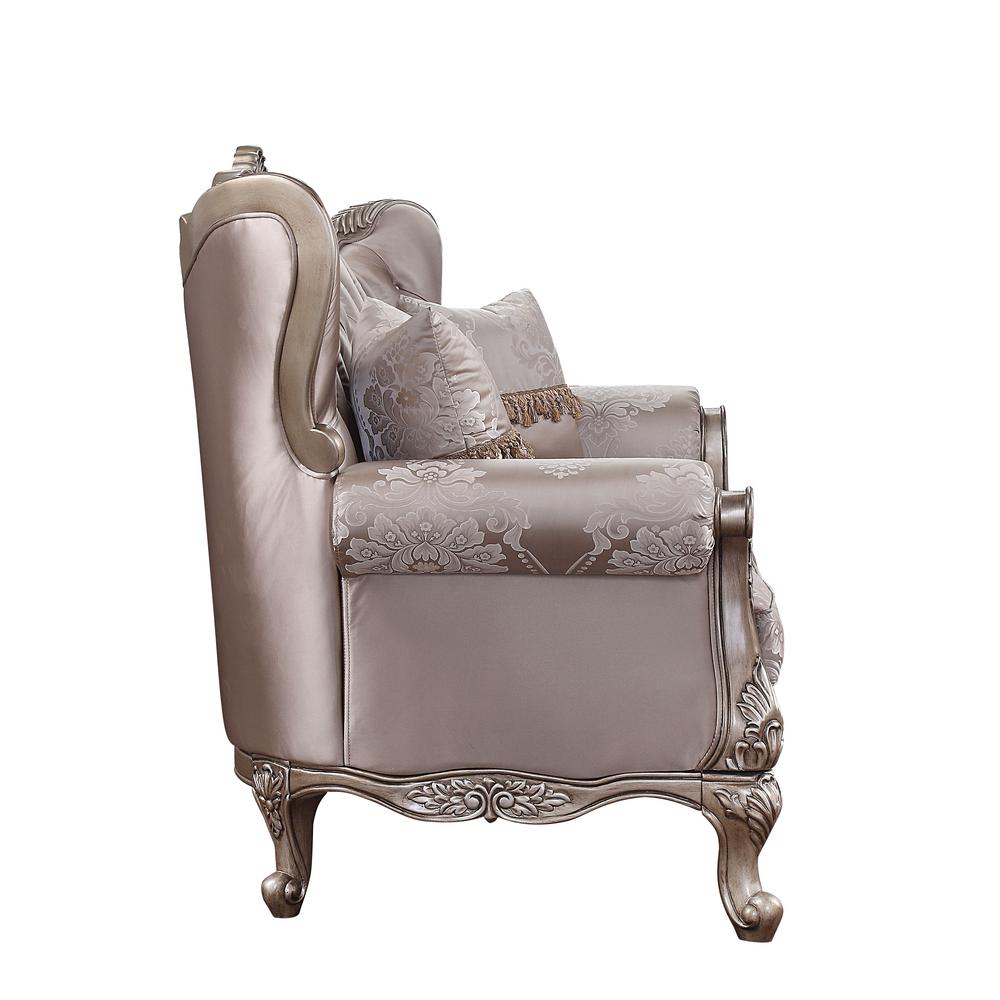 Jayceon Loveseat w/2 Pillows Fabric & Champagne. Picture 4