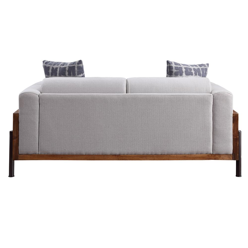 Pelton Loveseat w/2 Pillows Fabric & Walnut. Picture 2
