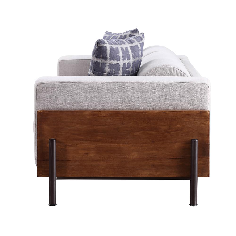 Pelton Loveseat w/2 Pillows Fabric & Walnut. Picture 4