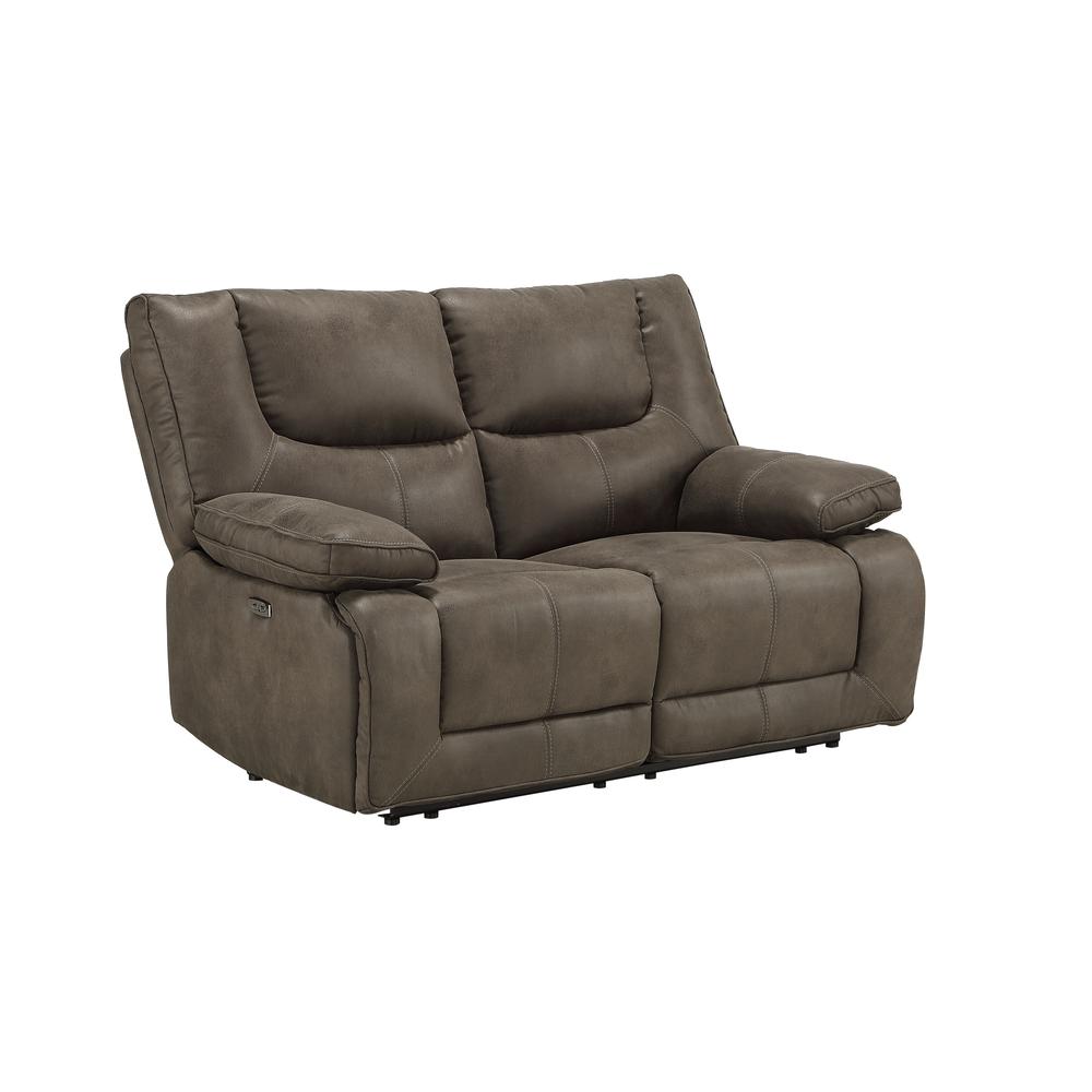 Harumi Power Motion Loveseat w/USB Port Gray Fabric. Picture 2