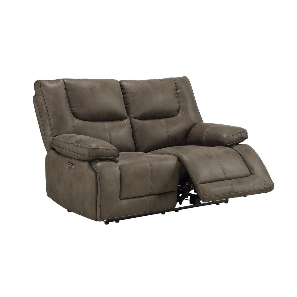 Harumi Power Motion Loveseat w/USB Port Gray Fabric. Picture 3
