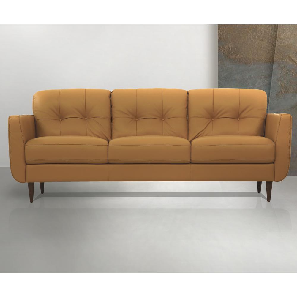 Radwan Sofa Camel Top Grain Leather. Picture 2