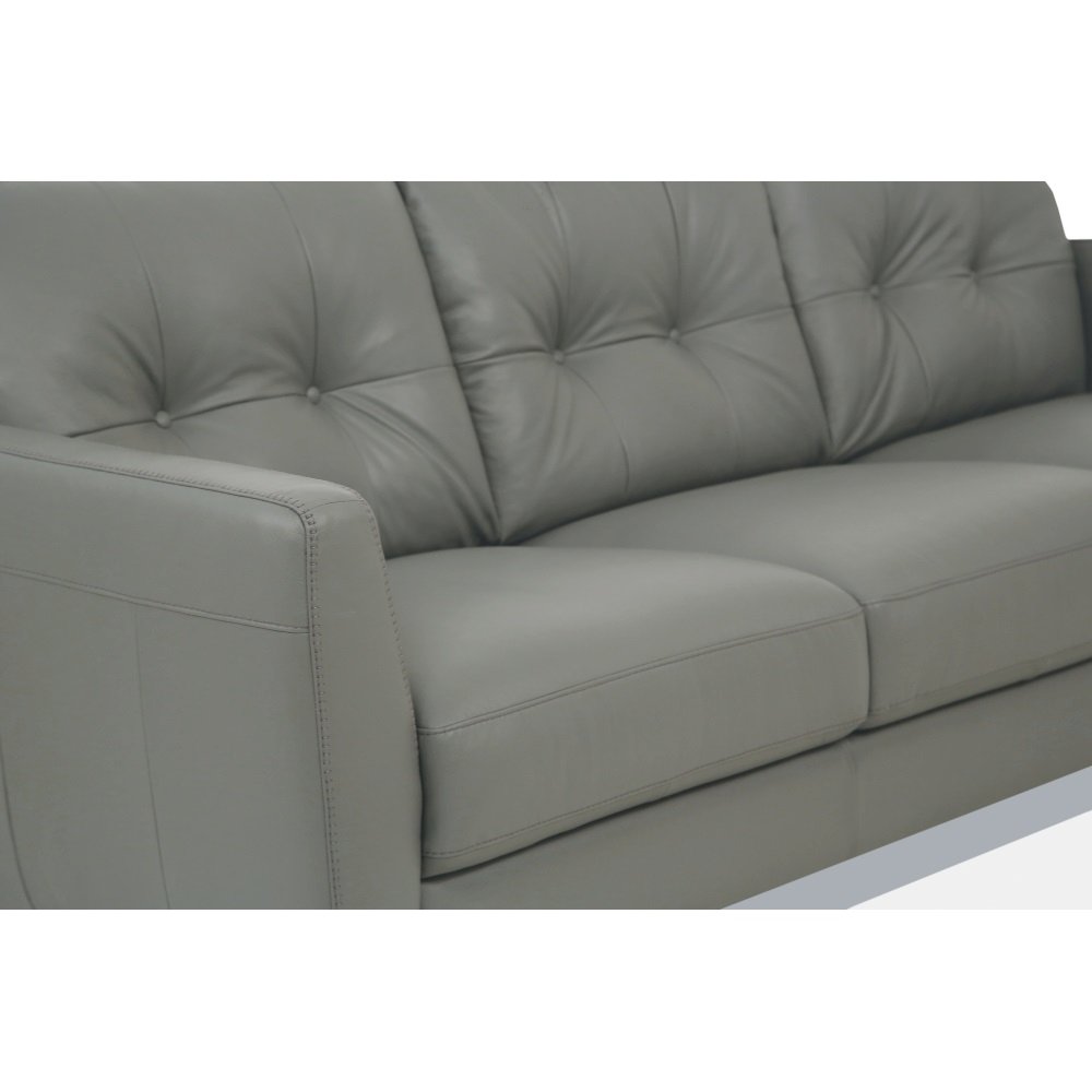 Radwan Sofa Pesto Green Top Grain Leather. Picture 5