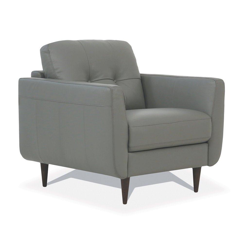 Radwan Chair Pesto Green Top Grain Leather. Picture 2
