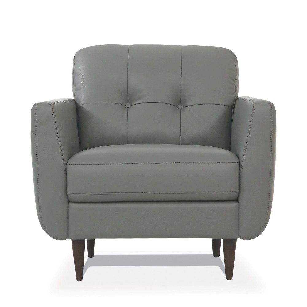 Radwan Chair Pesto Green Top Grain Leather. Picture 3
